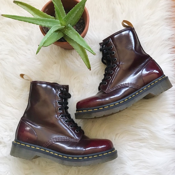 oxblood patent boots